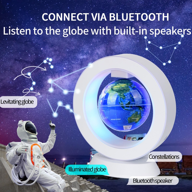 Cool Office Tech Gadgets - Lampu Speaker Bluetooth Levitasi Bola Dunia
