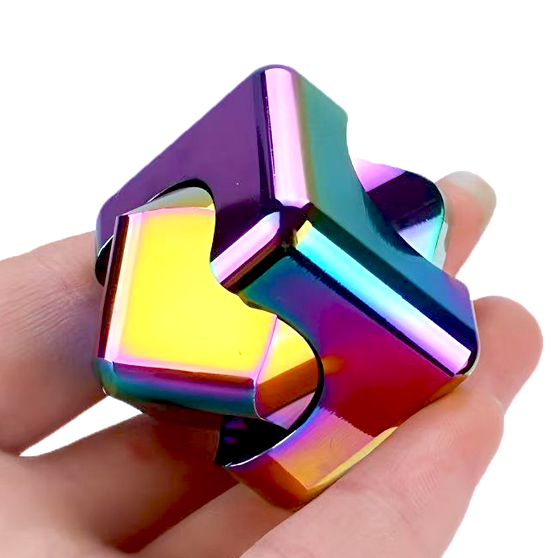 Cool Office Tech Gadgets - Kubus Fidget Spinner Infinity Persegi Logam,
