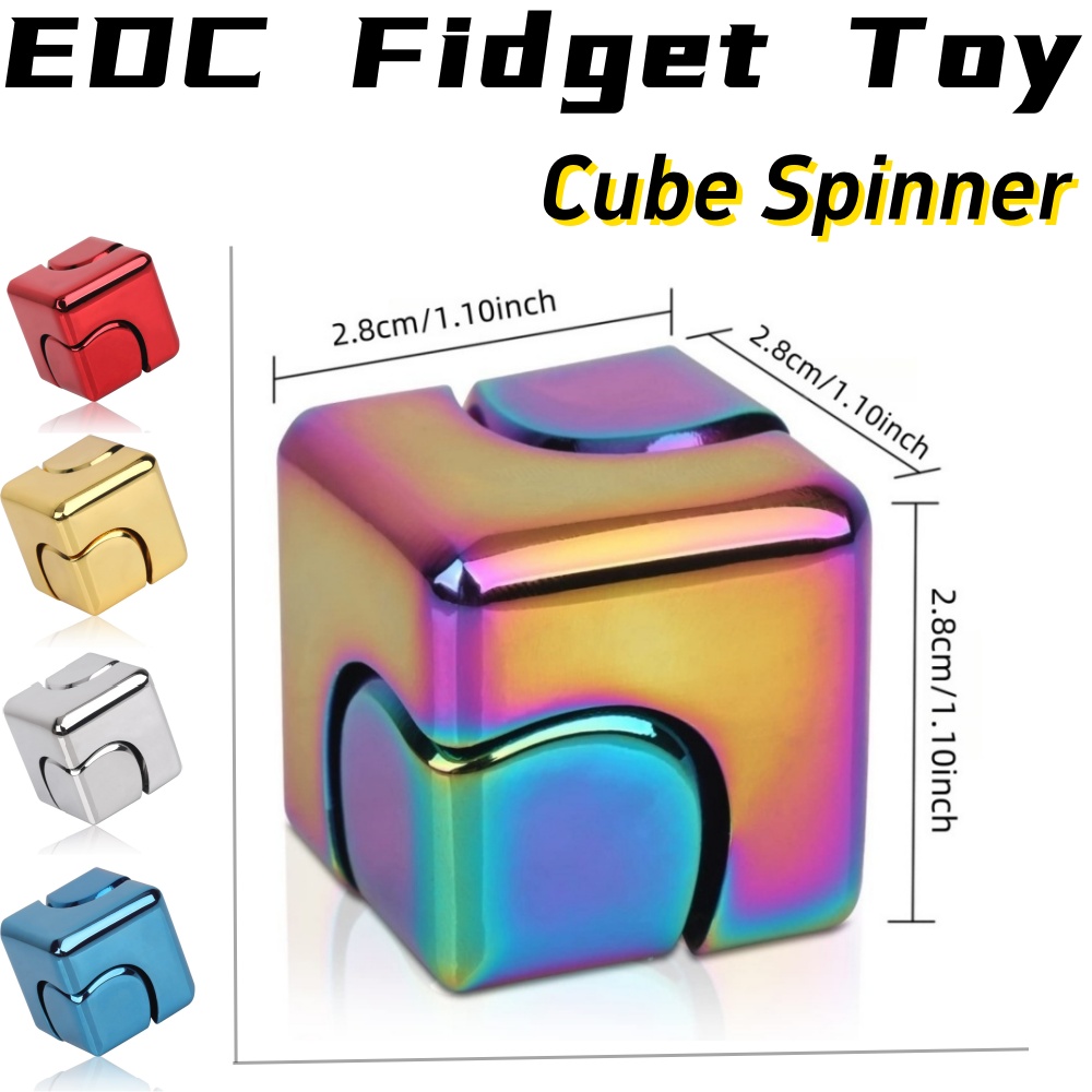 Cool Office Tech Gadgets - Mainan Kubus Spinner Fidget Logam untuk