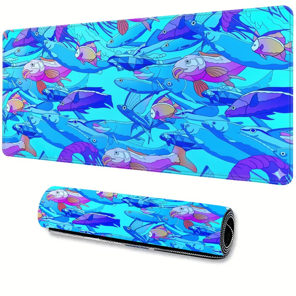 Office Desk Tech Accessories - Alas Mouse Karet Motif Ikan Cetak