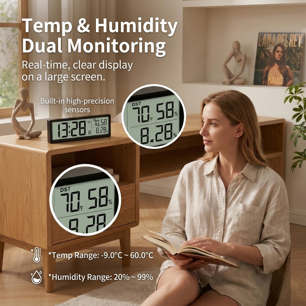 Jam Alarm Digital dengan Tempe - Office Tech Gadgets ulasan dan harga