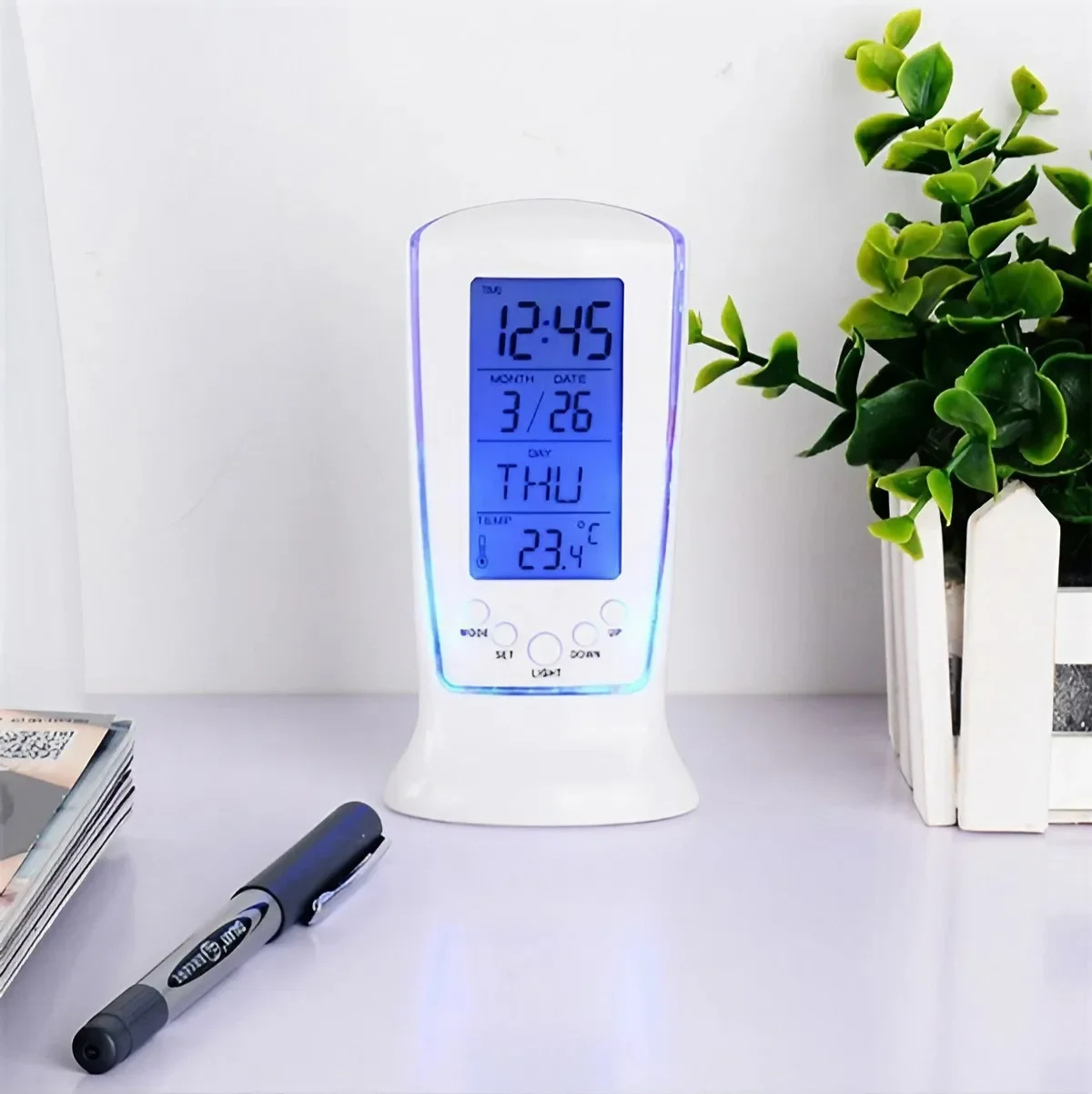 Jam kalender Digital LED, jam  - Office Tech Gadgets ulasan dan harga