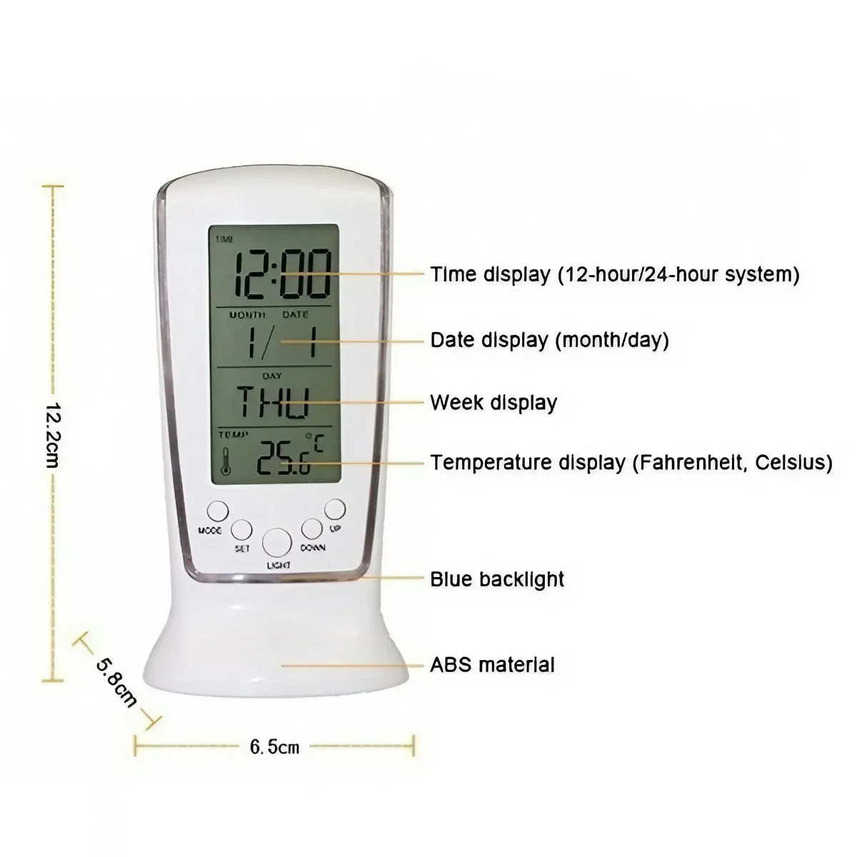 Jam kalender Digital LED, jam  - Office Tech Gadgets ulasan dan harga