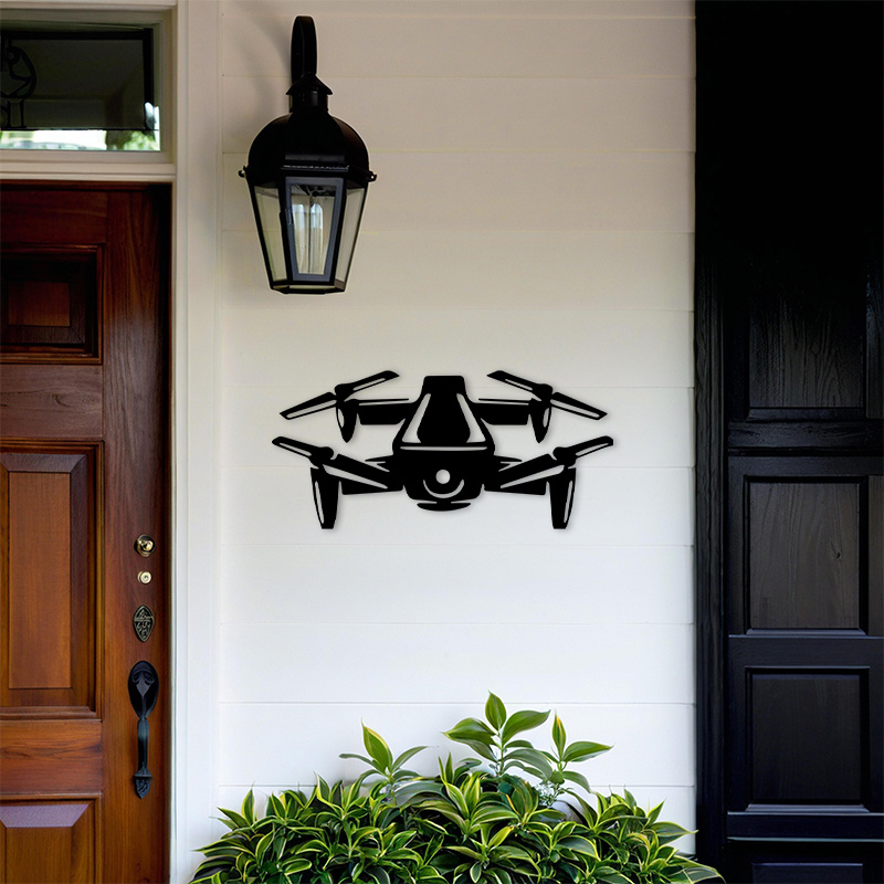 Seni Dinding Logam Siluet Dron - Office Tech Gifts ulasan dan harga