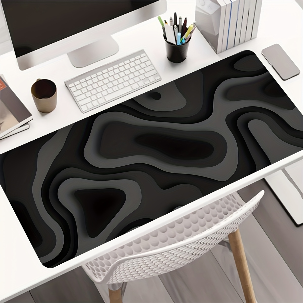 Alas Mouse Besar Desain Swirl  - Office Desk Tech Accessories ulasan dan harga
